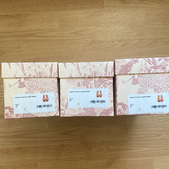 New! De Siena Saint Tropez Sandals in Red Slides Leather & Beads - Picture 5 of 8